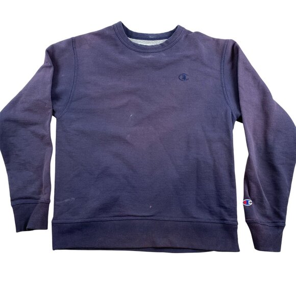 Champion Men's Crewneck Sweatshirt Medium Dark Navy Cotton Blend - Picture 1 of 13